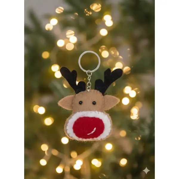 Hand-Felted Keychain | 100% Wool Key Ring | Light Weight Key Holder | Handmade in Nepal | Eco-friendly Accessory - Image 2