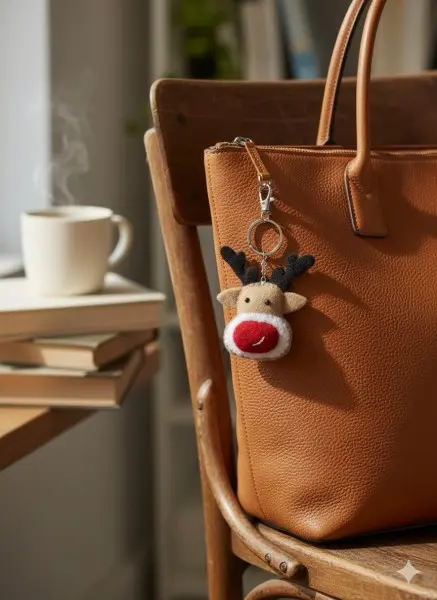 Hand-Felted Keychain | 100% Wool Key Ring | Light Weight Key Holder | Handmade in Nepal | Eco-friendly Accessory