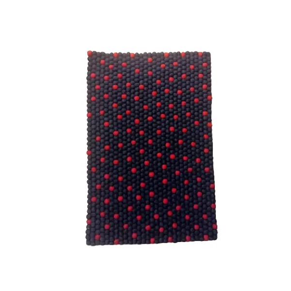 Hand-Felted Navy Blue Felt Ball Carpet – 60x90 cm, Rectangular - Image 2