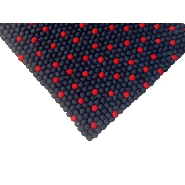 Hand-Felted Navy Blue Felt Ball Carpet – 60x90 cm, Rectangular - Image 3