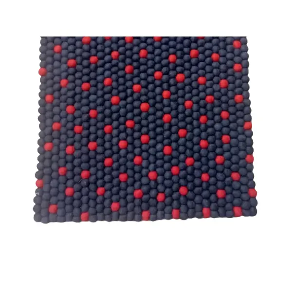 Hand-Felted Navy Blue Felt Ball Carpet – 60x90 cm, Rectangular - Image 4