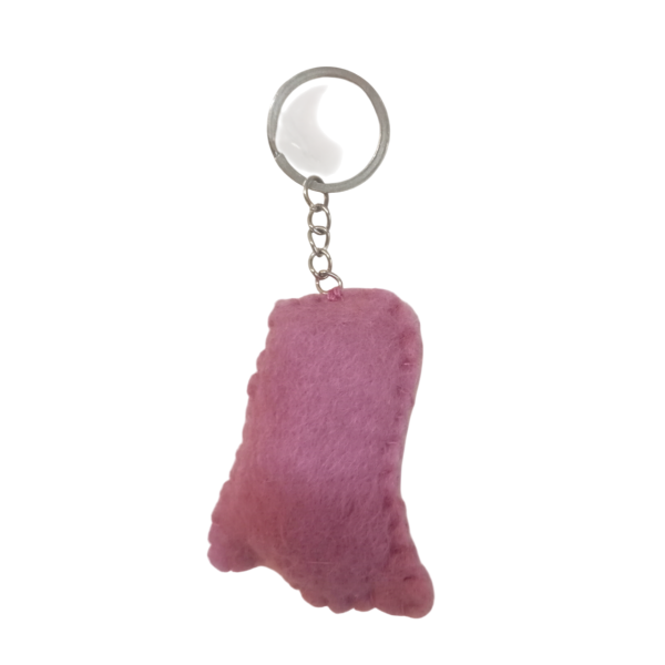 Hand-Felted Nepali Key Chain in Vibrant Pink - Image 3