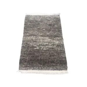 Hand-Knotted Nepali Wool Carpet - Natural Color, 60 Knots, 63x94 cm, Multi-Use Yoga & Doormat