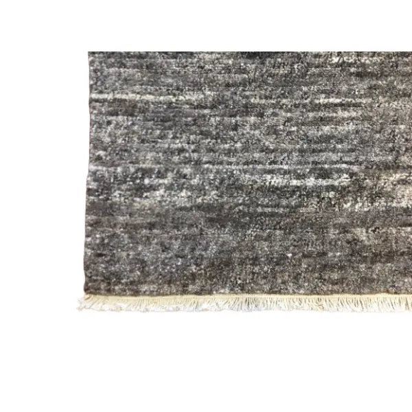 Hand-Knotted Nepali Woolen Carpet - Grey, 60-Knot, 60x60 cm Small Rug - Image 3