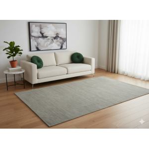 Hand Knotted/Handmade Nepali Woolen Carpet/Grey Color/60 Knots/ 4.10 Ft x 5.94 Ft