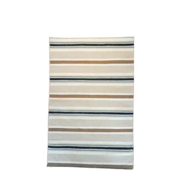 Hand-woven Carpet -Durry Beige | Size 63 Cm x 96 Cm (2.07 Ft x 3.15 Ft) - Image 5