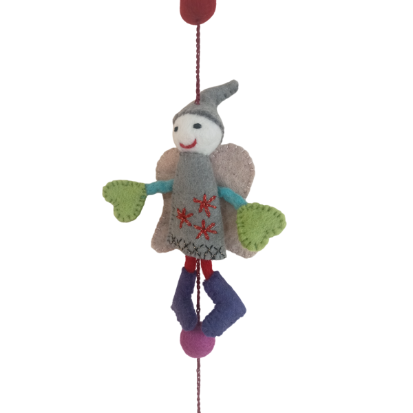 Handcrafted 110 cm Felt Angel Hanging Decoration – Ethically Made in Nepal - Image 3