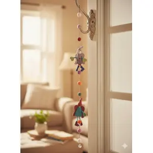 Handcrafted 110 cm Felt Angel Hanging Decoration – Ethically Made in Nepal