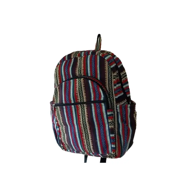 Handcrafted Cotton Blend Backpack for Timeless Unisex Style - Image 3