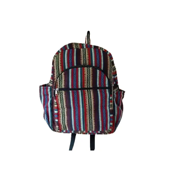 Handcrafted Cotton Blend Backpack for Timeless Unisex Style - Image 4