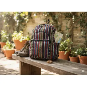 Handcrafted Cotton Blend Backpack for Timeless Unisex Style