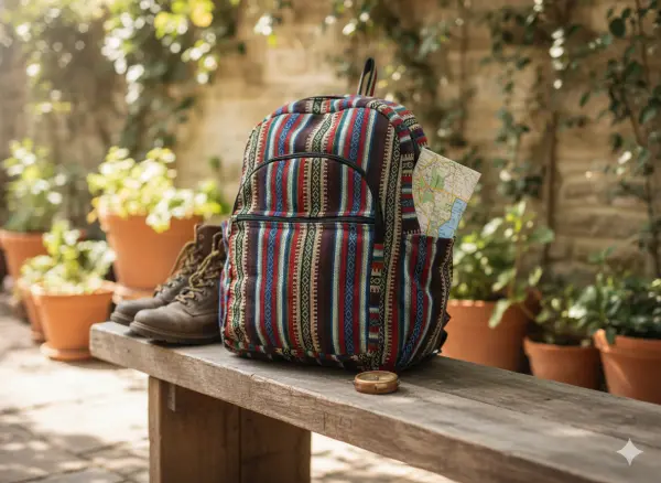 Handcrafted Cotton Blend Backpack for Timeless Unisex Style