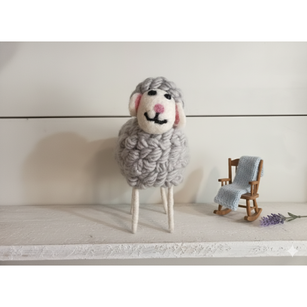 Handcrafted Eco-Friendly Wool Sheep Decoration - 100% New Zealand Wool, Made in Nepal - Image 2