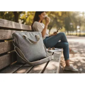 Handcrafted Hemp & Cotton Messenger Bag - Eco-Friendly Crossbody Shoulder Bag for Men & Women