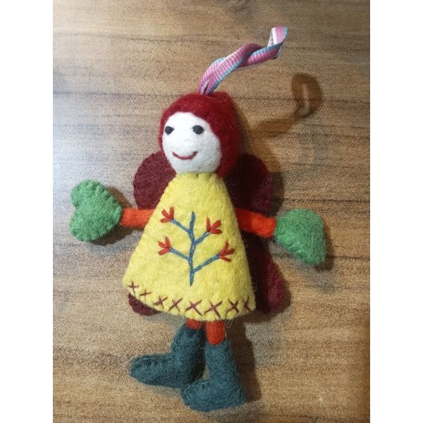 Handcrafted Nepali Felt Angel Decoration – Made from 100% New Zealand Wool - Image 2