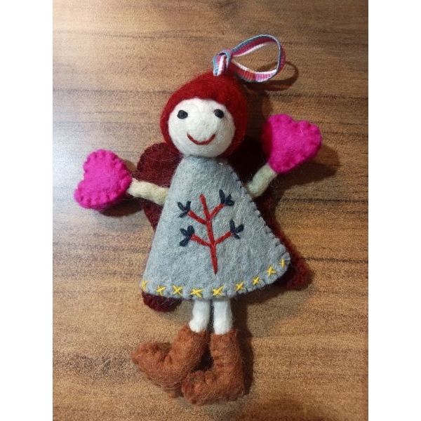 Handcrafted Nepali Felt Angel Decoration – Made from 100% New Zealand Wool - Image 4