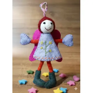 Handcrafted Nepali Felt Angel Decoration – Made from 100% New Zealand Wool