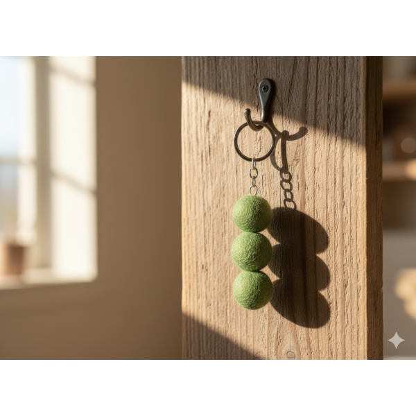 Handcrafted Nepali Felt Ball Keychain | 100% Wool, Vibrant & Eco-Friendly - Image 3