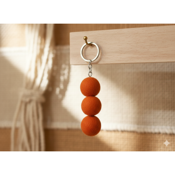 Handcrafted Nepali Felt Ball Keychain | 100% Wool, Vibrant & Eco-Friendly - Image 4