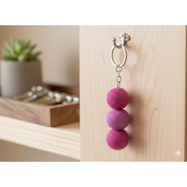 Handcrafted Nepali Felt Ball Keychain | 100% Wool, Vibrant & Eco-Friendly - Image 5