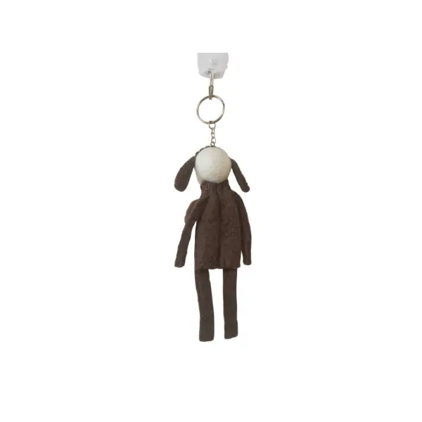Handcrafted Nepali Felt Dog Keychain – Eco-Friendly, Unique Artisan Accessory from New Zealand Wool - Image 4