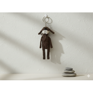 Handcrafted Nepali Felt Dog Keychain – Eco-Friendly, Unique Artisan Accessory from New Zealand Wool