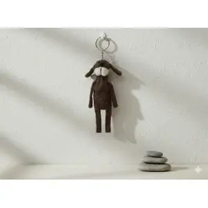 Handcrafted Nepali Felt Dog Keychain – Eco-Friendly, Unique Artisan Accessory from New Zealand Wool