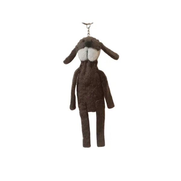 Handcrafted Nepali Felt Dog Keychain – Eco-Friendly, Unique Artisan Accessory from New Zealand Wool - Image 5