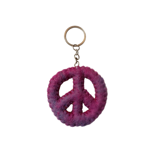 Handcrafted Nepali Felt Keychain: Eco-Friendly Wool Key Ring - Image 2