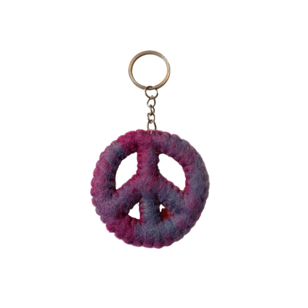 Handcrafted Nepali Felt Keychain: Eco-Friendly Wool Key Ring - Image 3