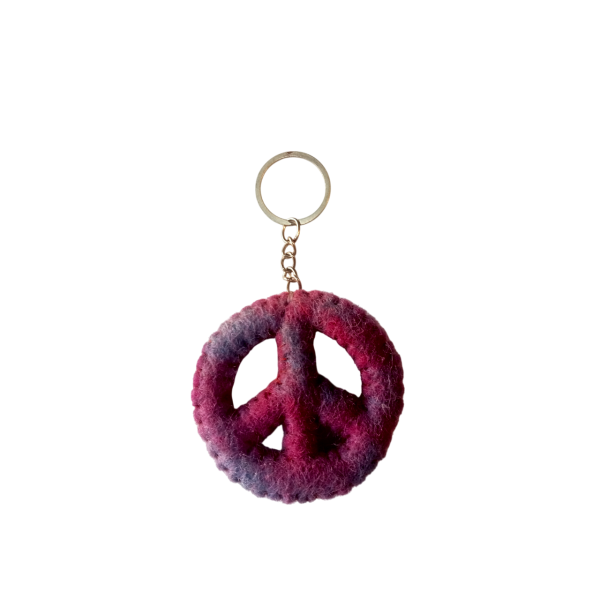 Handcrafted Nepali Felt Keychain: Eco-Friendly Wool Key Ring - Image 4