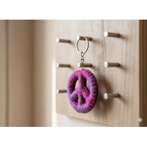 Handcrafted Nepali Felt Keychain: Eco-Friendly Wool Key Ring