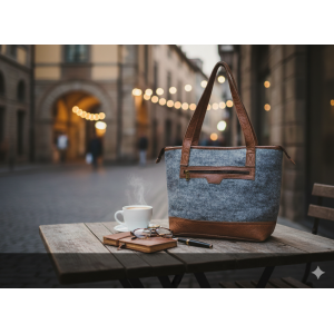 Handcrafted Nepali Felt & Leather Shoulder Bag