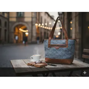 Handcrafted Nepali Felt & Leather Shoulder Bag
