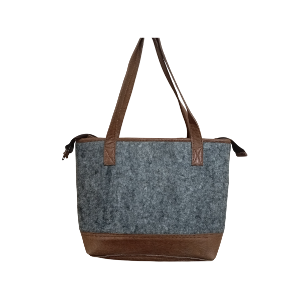 Handcrafted Nepali Felt & Leather Shoulder Bag - Image 5