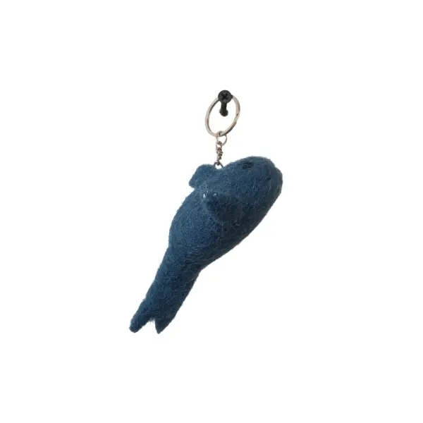 Handcrafted Nepali Felt Whale Keychain – Eco-Friendly, Unique Artisan Accessory from New Zealand Wool - Image 3