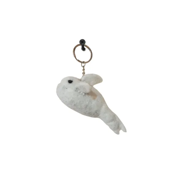 Handcrafted Nepali Felt Whale Keychain – Eco-Friendly, Unique Artisan Accessory from New Zealand Wool - Image 4