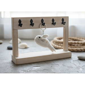 Handcrafted Nepali Felt Whale Keychain – Eco-Friendly, Unique Artisan Accessory from New Zealand Wool