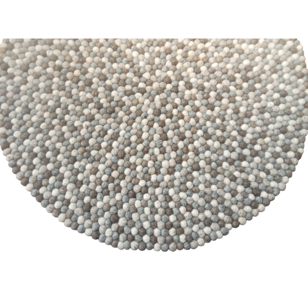 Handfelted Weave: Natural Round Rug - 100cm Diameter with 2.2cm Ball - Image 2