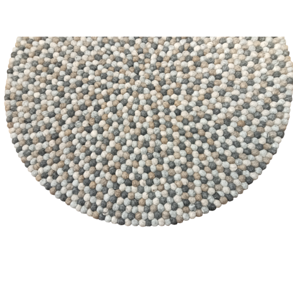 Handfelted Wool Ball Rug (100cm) - Natural Color - Image 2