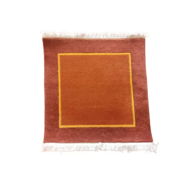 Handknotted Nepali Woollen Carpet – Terracotta, Modern Design, 60 Knots, 50x50 cm - Image 2