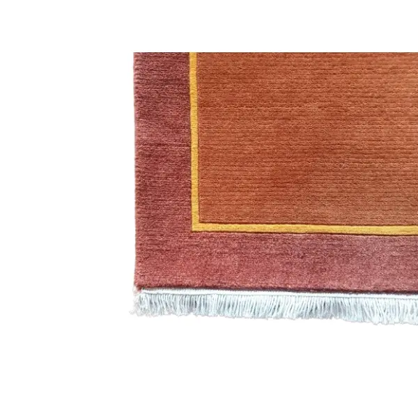 Handknotted Nepali Woollen Carpet – Terracotta, Modern Design, 60 Knots, 50x50 cm - Image 4