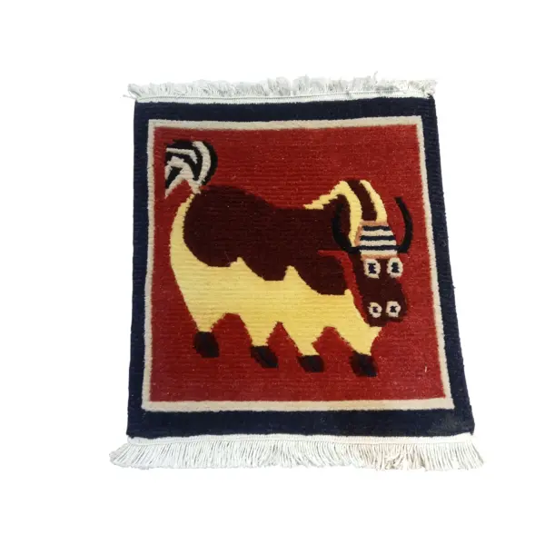 Handknotted Nepali Woollen Carpet,60 Knots 40 Cm x 40 Cm - Image 4