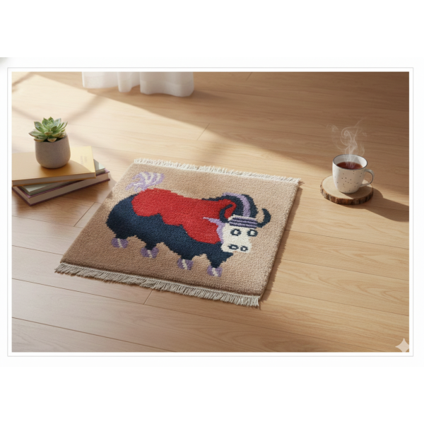 Handknotted Nepali Woollen Carpet,60 Knots 45 Cm x 45 Cm - Image 3