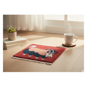Handknotted Nepali Woollen Carpet,60 Knots 45 Cm x 45 Cm
