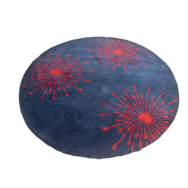 Handknotted/Handmade Nepali Woolen Carpet 60 Knots 100 Cm Round - Image 2
