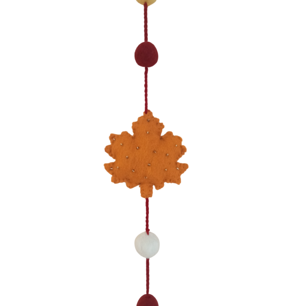 Handmade 106 cm Felt Hanging Leaf Decoration - Hand-Felted in Nepal - Image 2