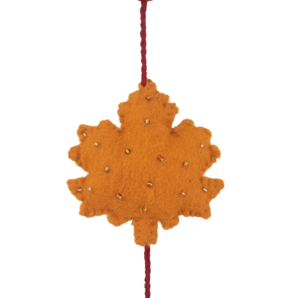 Handmade 106 cm Felt Hanging Leaf Decoration - Hand-Felted in Nepal - Image 3