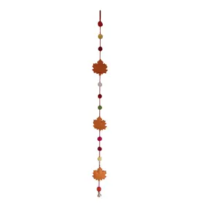 Handmade 106 cm Felt Hanging Leaf Decoration - Hand-Felted in Nepal
