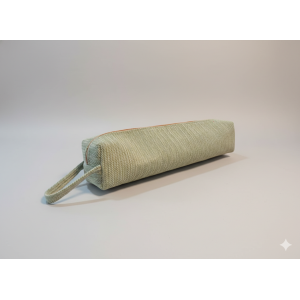 Handmade Cotton Flute Case (Bansuri Bag) - 2 Compartments - Eco-Friendly Green - Made in Nepal